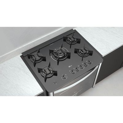 Fogão De Embutir Fischer 5Q TC Gran Cheff Gás Com Dourador 220V