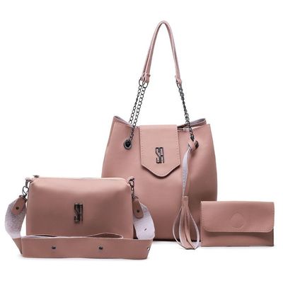 Kit Bolsa Sacola Grande Tiracolo Pequena Com Carteira Estilo Dia A Dia Alça Fixa E Removivel