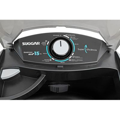 Lavadora Lavamax Eco 15kg Preta Suggar Cor Preto 110v