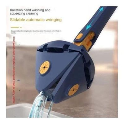 Mop De Limpeza Triângulo Giratório 360 Esfregão - Azul