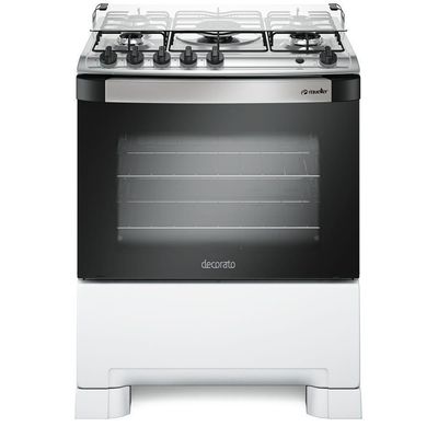 Fogão Mueller 5 Bocas Decorato Branco Com Tripla Chama Branco Bivolt
