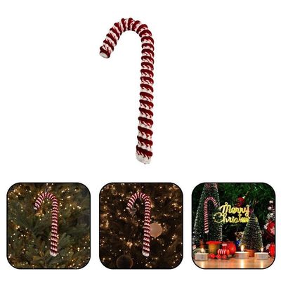 Decoração Natal Ornamento Bengala Vermelha Branca 27x10cm