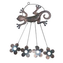 Sino Dos Ventos Lagarto Flores Kit 2 Unidades Decoraçao Varanda Enfeite Quintal Jardim Ambiente Externo