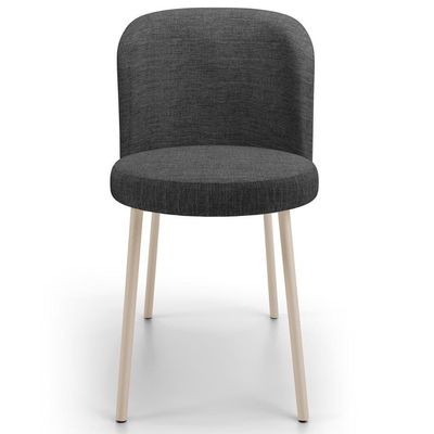 Kit 3 Cadeiras Sala De Jantar Estofada Gavi Arena L02 Linho Cinza Escuro Lyam Decor