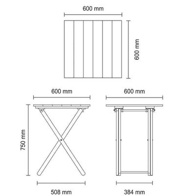 Conjunto 5 Peças Mesa E Cadeiras Dobráveis Potenza Preto - Tramontina