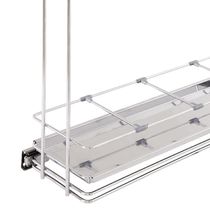Porta Temperos Suporte Condimentos Deslizante Aço Inox com Bandeja Aramado Embutir 2 Níveis