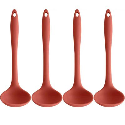 Kit 4 Conchas de Silicone Utensílios Cozinha Talheres para Sopa Feijão Restaurante OU Terracota