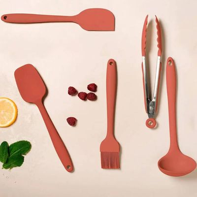 Kit 4 Conchas de Silicone Utensílios Cozinha Talheres para Sopa Feijão Restaurante OU Terracota