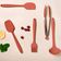 Kit 4 Conchas de Silicone Utensílios Cozinha Talheres para Sopa Feijão Restaurante OU Terracota