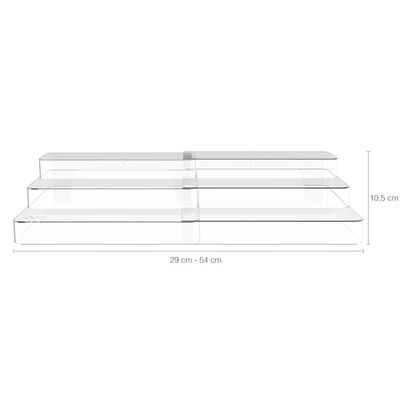Organizador De Armário Extensível 3 Níveis Display Expositor Escada Transparente Clear OU