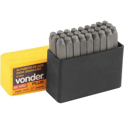 Alfabeto de aço punção 4mm a-z para gravação - Vonder Plus