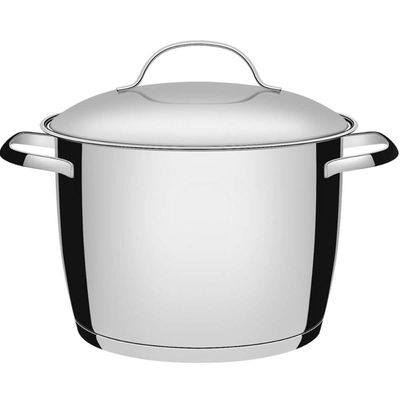 Panela Caldeirão 7,5L Tramontina Allegra em Aço Inox com Fundo Triplo Cinza Cinza