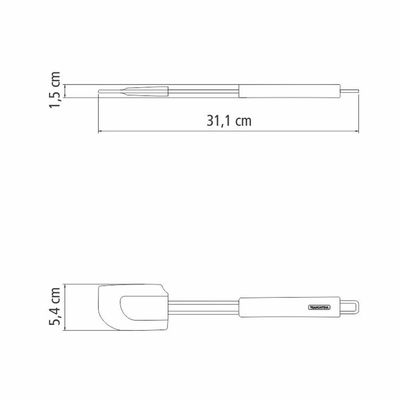 Espátula Culinária de Silicone Marffim Tramontina com Cabo em Aço Inox Branca Branco