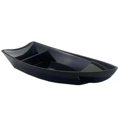 Conjunto 5 Barcas para Sushi Comida Japonesa Oriental Pretos Uno Coza Plástico 27,5x13cm