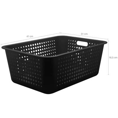Kit 4 Caixas Organizadoras Cestos Multiuso Para Brinquedos Closet Preto