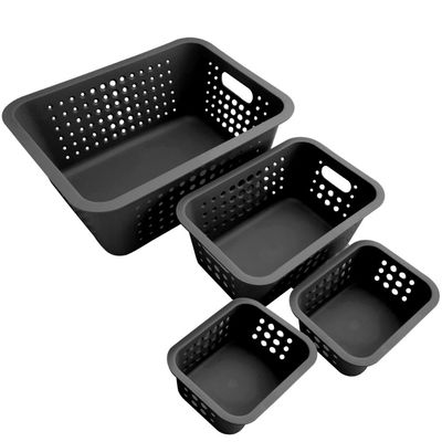 Kit 4 Caixas Organizadoras Cestos Multiuso Para Brinquedos Closet Preto