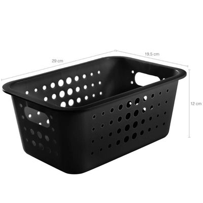 Kit 4 Caixas Organizadoras Cestos Multiuso Para Brinquedos Closet Preto