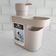 Dispenser De Detergente 650ml Organizador De Pia Porta Detergente E Esponja OU Bege