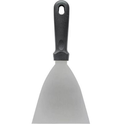 Espátula Raspadora Preta 23x10cm Chapa Lanche Aço Inox Cozinha Profissional