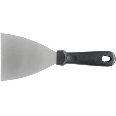 Espátula Raspadora Preta 23x10cm Chapa Lanche Aço Inox Cozinha Profissional