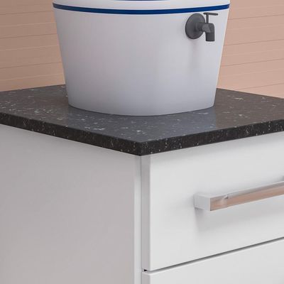 Balcão Simples 1 Porta 1 Gaveta Moema Bco/bco Uv