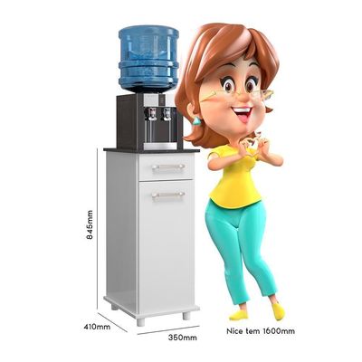 Balcão Simples 1 Porta 1 Gaveta Moema Bco/bco Uv