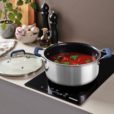 Caçarola Tramontina Romagna Aço Inox Cerâmico Black Stone 24 Cm 5,24 L