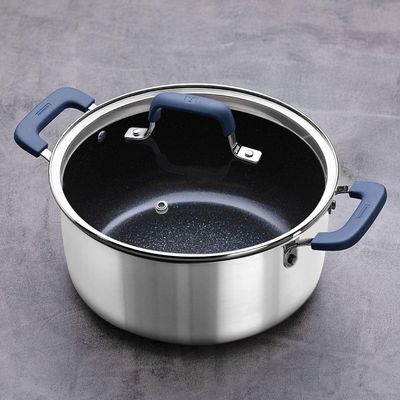 Caçarola Tramontina Romagna Aço Inox Cerâmico Black Stone 24 Cm 5,24 L