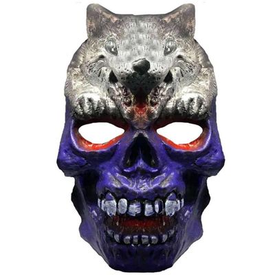 Máscara Caveira Com Lobo Halloween
