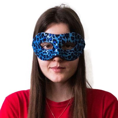 Máscara De Carnaval Veneziana Oncinha Azul