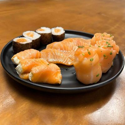 Kit 3 Pratos Melamina Preto Sushi Restaurante 25,5cm Tóquio Lyor Redondos