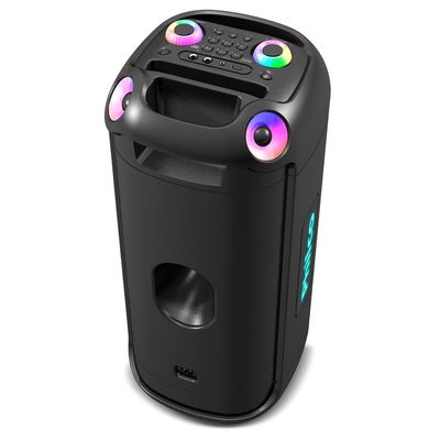 Caixa de Som Amplificada Philco PCX6702 com Bluetooth, Ex Bass, Iluminação LED e até 12h de bateria - 800W Preto / Bivolt