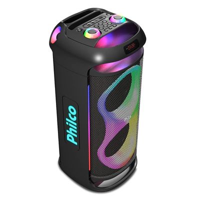 Caixa de Som Amplificada Philco PCX6702 com Bluetooth, Ex Bass, Iluminação LED e até 12h de bateria - 800W Preto / Bivolt