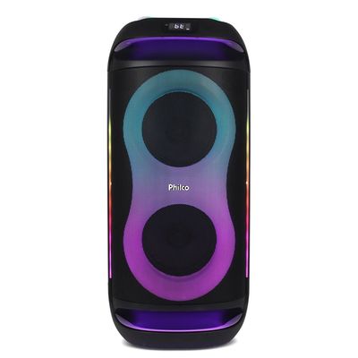 Caixa de Som Amplificada Philco PCX6702 com Bluetooth, Ex Bass, Iluminação LED e até 12h de bateria - 800W Preto / Bivolt