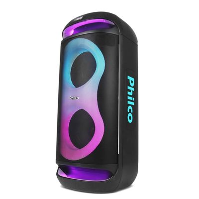 Caixa de Som Amplificada Philco PCX6702 com Bluetooth, Ex Bass, Iluminação LED e até 12h de bateria - 800W Preto / Bivolt