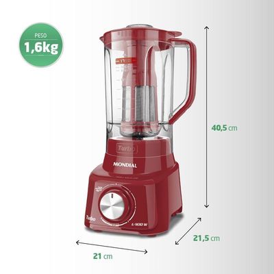Liquidificador Mondial Turbo L-900 Fr 220V Vermelho 220V
