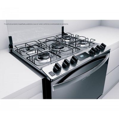 Fogão de Embutir Inox 5 Queim. Brastemp Bivolt BYS5PCRUNA