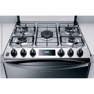 Fogão de Embutir Inox 5 Queim. Brastemp Bivolt BYS5PCRUNA