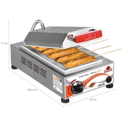 Máquina Crepeira Elétrica para 6 Crepes Suíços em 5 Minutos Alumínio / 220v