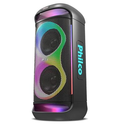 Caixa de Som Amplificada Philco PCX6702 com Bluetooth, Ex Bass, Iluminação LED e até 12h de bateria - 800W Preto / Bivolt