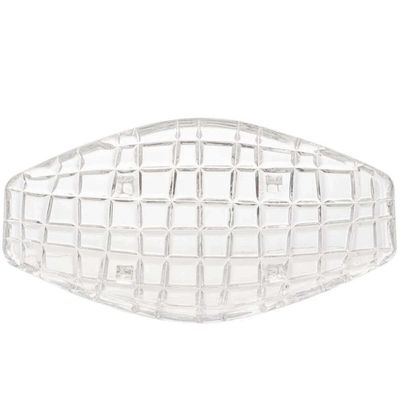 2 Centros de Mesa Cristal Deli Lyor 26x14x5,5cm Fruteira Decorativo Sala Jantar