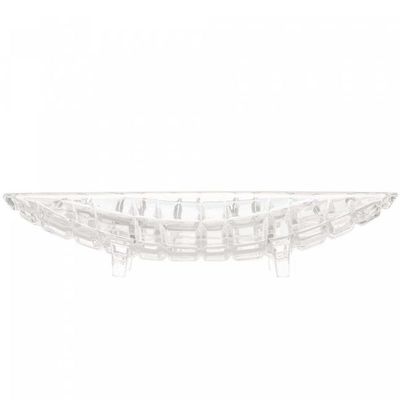 Kit 4 Centro de Mesa Cristal Deli Lyor 26x14x5,5cm Fruteira Decorativo Sala Jantar