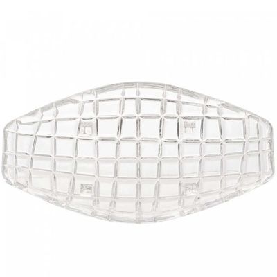 Kit 4 Centro de Mesa Cristal Deli Lyor 26x14x5,5cm Fruteira Decorativo Sala Jantar