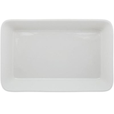 Refratário de Porcelana 26x17cm Travessa Branca Assadeira Retangular Gratinados Sobremesas Línea Lyor