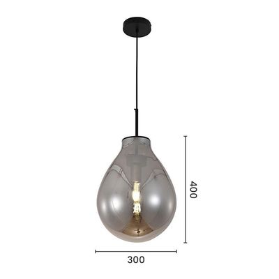 Lustre Pendente Sindora Dcd04009 M Preto - Fumê E27 Bivolt