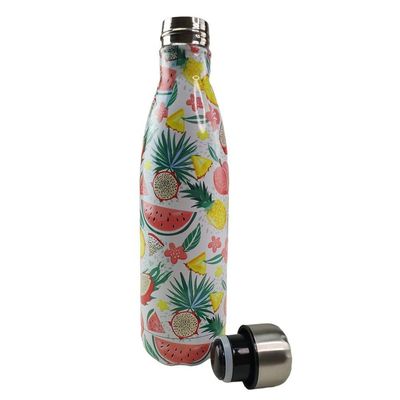 Garrafa Termica Estampa Frutas Flores Inox 500ml