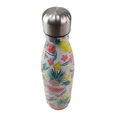 Garrafa Termica Estampa Frutas Flores Inox 500ml