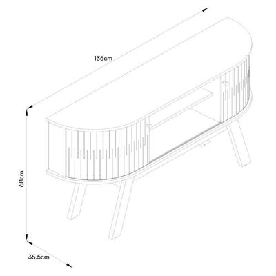 Rack Bancada Atlanta Cinamomo Off White Para Tv Até 55 Madetec Cinamomo Off White