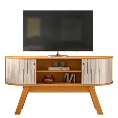 Rack Bancada Atlanta Cinamomo Off White Para Tv Até 55 Madetec Cinamomo Off White