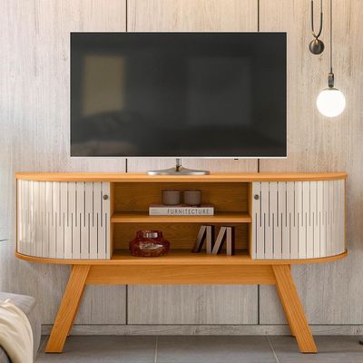 Rack Bancada Atlanta Cinamomo Off White Para Tv Até 55 Madetec Cinamomo Off White